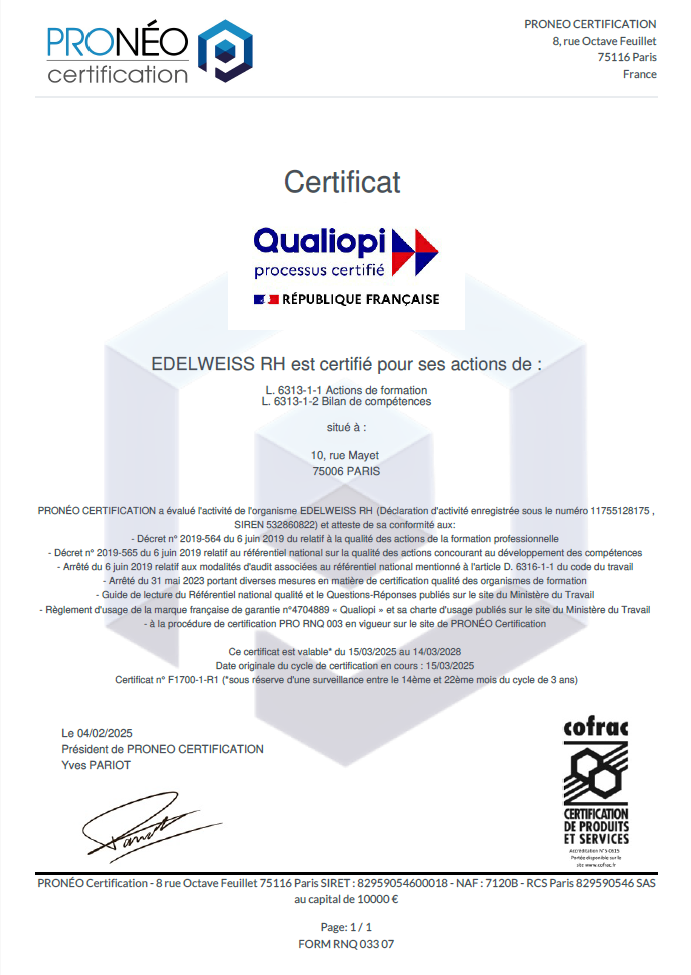 certificat